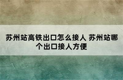 苏州站高铁出口怎么接人 苏州站哪个出口接人方便